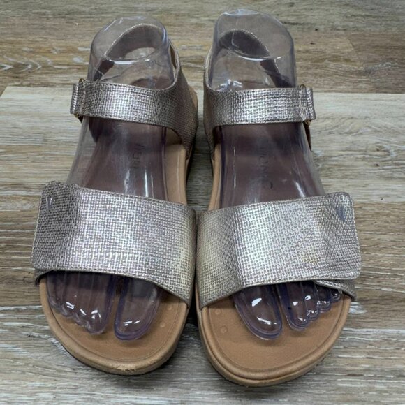 Viionic Raz Gold Orthotic Wedge Platform Sandals Women's Size 6 - Picture 2 of 7